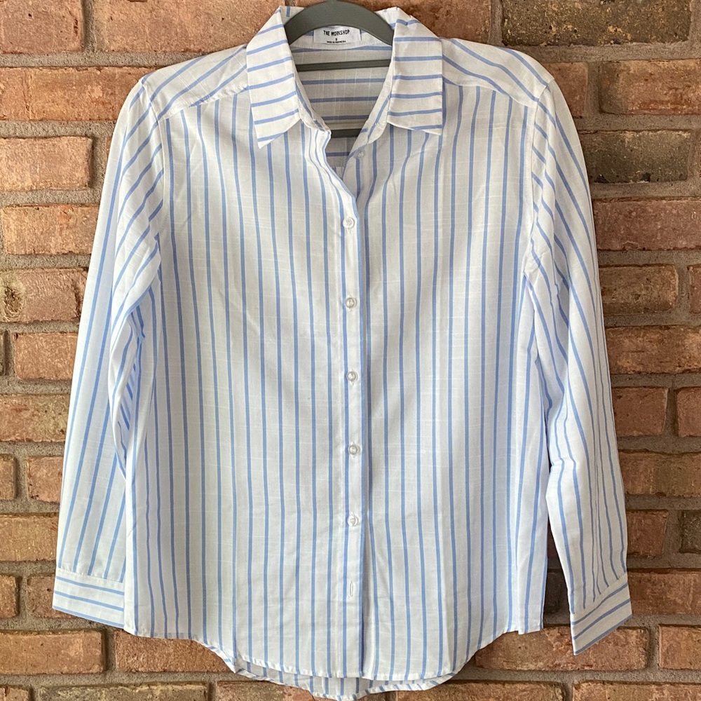 Light Blue and White Striped Shirt